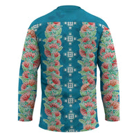 Hawaii Ohia Lehua Hockey Jersey Tropical Vibes Teal