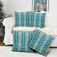 Hawaii Ohia Lehua Pillow Cover Tropical Vibes Teal