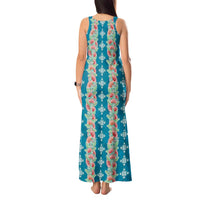 Hawaii Ohia Lehua Tank Maxi Dress Tropical Vibes Teal