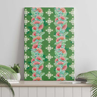 Hawaii Ohia Lehua Canvas Wall Art Tropical Vibes Green