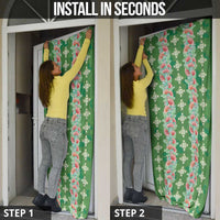Hawaii Ohia Lehua Door Cover Tropical Vibes Green