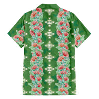 Hawaii Ohia Lehua Family Matching Mermaid Dress and Hawaiian Shirt Tropical Vibes Green LT05 - Polynesian Pride
