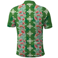 Hawaii Ohia Lehua Polo Shirt Tropical Vibes Green
