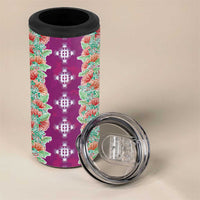Hawaii Ohia Lehua 4 in 1 Can Cooler Tumbler Tropical Vibes Fuchsia