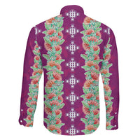 Hawaii Ohia Lehua Family Matching Mermaid Dress and Hawaiian Shirt Tropical Vibes Fuchsia LT05 - Polynesian Pride