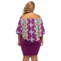 Hawaii Ohia Lehua Family Matching Off Shoulder Short Dress and Hawaiian Shirt Tropical Vibes Fuchsia LT05 - Polynesian Pride