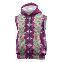 Hawaii Ohia Lehua Sleeveless Zip Hoodie Tropical Vibes Fuchsia