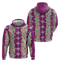 Hawaii Ohia Lehua Zip Hoodie Tropical Vibes Fuchsia