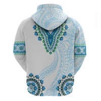 Africa Dashiki Zip Hoodie With Polynesian Pattern Blue Version LT05 - Polynesian Pride