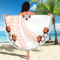 Africa Dashiki Beach Blanket With Polynesian Pattern Beige Version