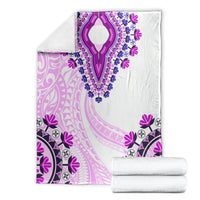 Africa Dashiki Blanket With Polynesian Pattern Pink Version