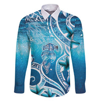 Polynesia World Ocean Day Family Matching Short Sleeve Bodycon Dress and Hawaiian Shirt Ocean Style