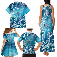 Polynesia World Ocean Day Family Matching Tank Maxi Dress and Hawaiian Shirt Ocean Style