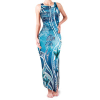 Polynesia World Ocean Day Family Matching Tank Maxi Dress and Hawaiian Shirt Ocean Style