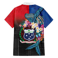 Samoa Family Matching Off Shoulder Short Dress and Hawaiian Shirt Humpback Whale Siapo Pattern LT05 - Polynesian Pride