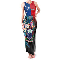 Samoa Family Matching Tank Maxi Dress and Hawaiian Shirt Humpback Whale Siapo Pattern