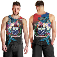 Samoa Men Tank Top Humpback Whale Siapo Pattern