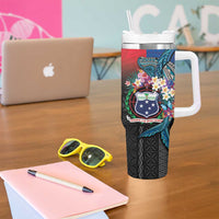Samoa Tumbler With Handle Humpback Whale Siapo Pattern