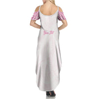 Personalised New Zealand Aotearoa Family Matching Summer Maxi Dress and Hawaiian Shirt Nurse Tribal Pink Version LT05 - Polynesian Pride