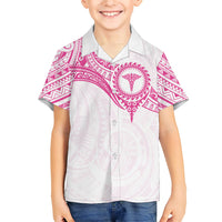 Personalised New Zealand Aotearoa Family Matching Summer Maxi Dress and Hawaiian Shirt Nurse Tribal Pink Version LT05 Son's Shirt Pink - Polynesian Pride