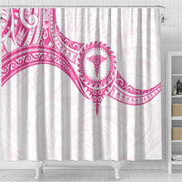 New Zealand Aotearoa Shower Curtain Nurse Tribal Pink Version