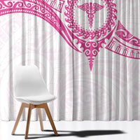 New Zealand Aotearoa Window Curtain Nurse Tribal Pink Version