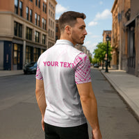 Personalised New Zealand Aotearoa Zipper Polo Shirt Nurse Tribal Pink Version LT05 - Polynesian Pride