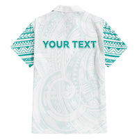 Personalised New Zealand Aotearoa Family Matching Off Shoulder Maxi Dress and Hawaiian Shirt Nurse Tribal Teal Version LT05 - Polynesian Pride