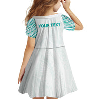 Personalised New Zealand Aotearoa Family Matching Summer Maxi Dress and Hawaiian Shirt Nurse Tribal Teal Version LT05 - Polynesian Pride