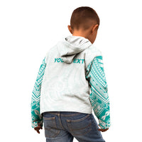 Personalised New Zealand Aotearoa Kid Hoodie Nurse Tribal Teal Version
