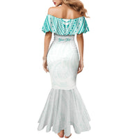 Personalised New Zealand Aotearoa Mermaid Dress Nurse Tribal Teal Version