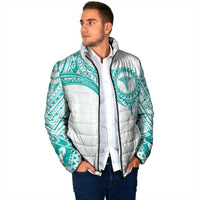 Personalised New Zealand Aotearoa Padded Jacket Nurse Tribal Teal Version