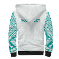 Personalised New Zealand Aotearoa Sherpa Hoodie Nurse Tribal Teal Version