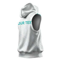 Personalised New Zealand Aotearoa Sleeveless Hoodie Nurse Tribal Teal Version