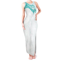 Personalised New Zealand Aotearoa Tank Maxi Dress Nurse Tribal Teal Version