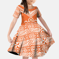 Personalised Tonga Tailulu College Family Matching Off Shoulder Maxi Dress and Hawaiian Shirt Tongan Kupesi Pattern