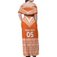 Personalised Tonga Tailulu College Family Matching Off Shoulder Maxi Dress and Hawaiian Shirt Tongan Kupesi Pattern