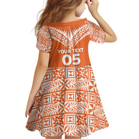 Personalised Tonga Tailulu College Family Matching Off Shoulder Short Dress and Hawaiian Shirt Tongan Kupesi Pattern