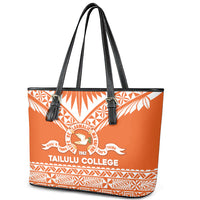 Tonga Tailulu College Leather Tote Bag Tongan Kupesi Pattern
