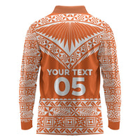 Personalised Tonga Tailulu College Long Sleeve Polo Shirt Tongan Kupesi Pattern