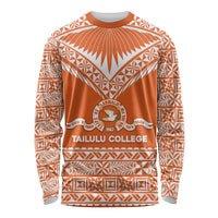 Personalised Tonga Tailulu College Long Sleeve Shirt Tongan Kupesi Pattern