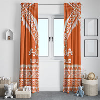 Tonga Tailulu College Window Curtain Tongan Kupesi Pattern