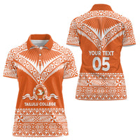 Personalised Tonga Tailulu College Women Polo Shirt Tongan Kupesi Pattern