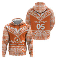 Personalised Tonga Tailulu College Zip Hoodie Tongan Kupesi Pattern