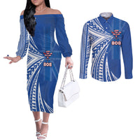 Personalised Hawaii 808 Couples Matching Off The Shoulder Long Sleeve Dress and Long Sleeve Button Shirt Unique Style