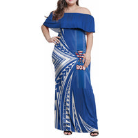 Personalised Hawaii 808 Family Matching Off Shoulder Maxi Dress and Hawaiian Shirt Unique Style