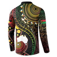 Vanuatu And Australia Aboriginal Button Sweatshirt Iguana And Kangaroo Together LT05 - Polynesian Pride