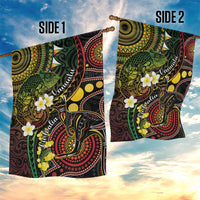 Vanuatu And Australia Aboriginal Garden Flag Iguana And Kangaroo Together