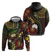 Vanuatu And Australia Aboriginal Hoodie Iguana And Kangaroo Together LT05 - Polynesian Pride