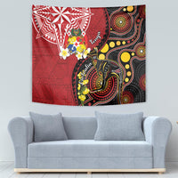 Tonga Ngatu And Australia Aboriginal Tapestry Tongan Dove And Kangaroo Together